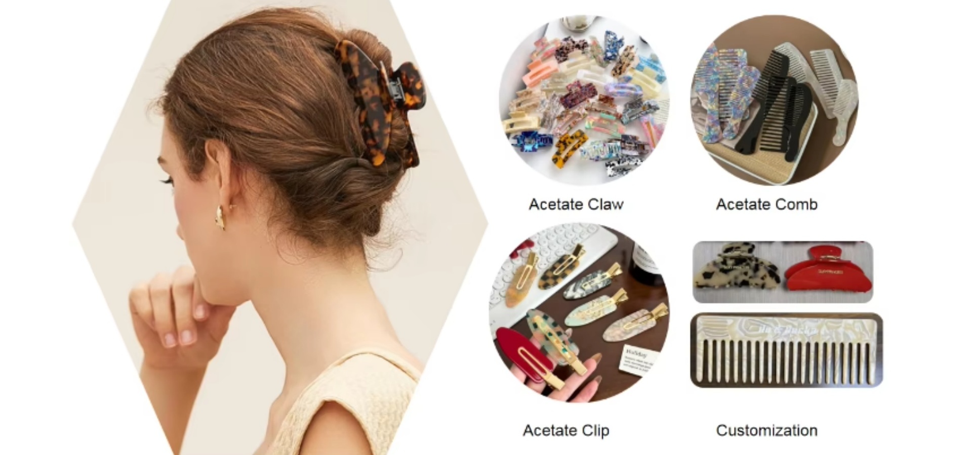Accessori per capelli in acetato