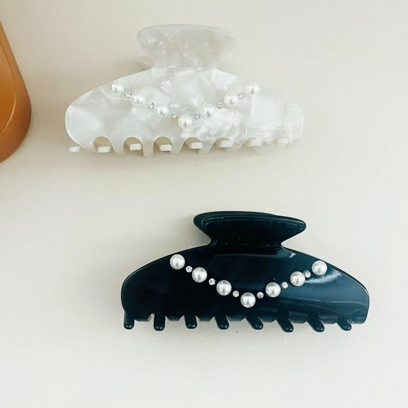Clip per artigli per capelli in acetato di strass con logo personalizzato ecologico coreano di nuova moda per accessori per capelli da ragazza da donna