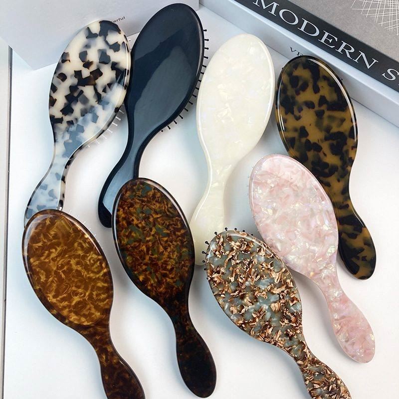 Pettine da barbiere per airbag con spazzola per capelli in acetato personalizzato con manico