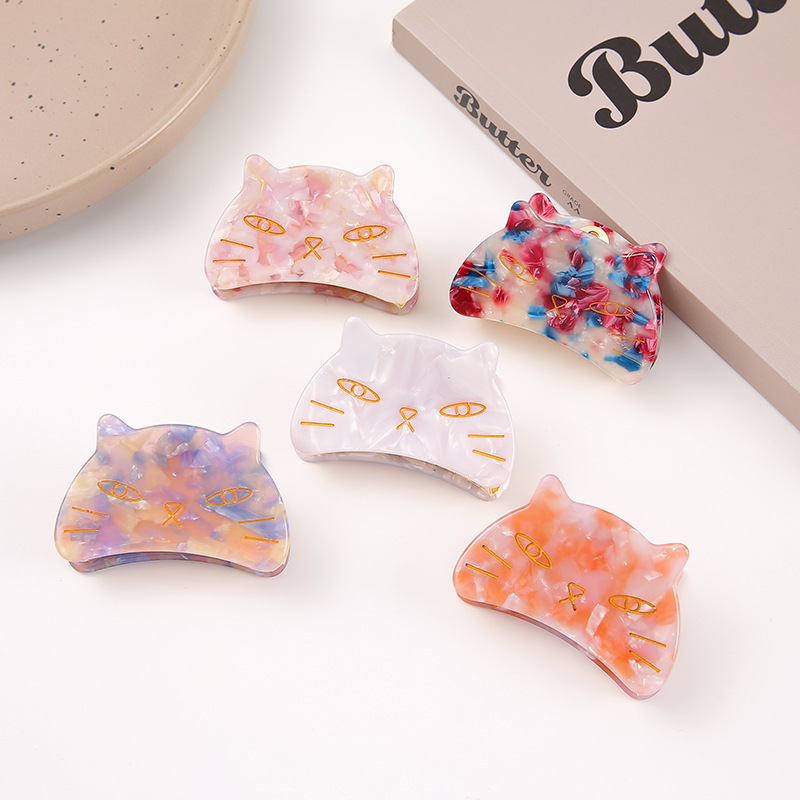 Cute con cellulosa di gatto Acetato Acetato Clip per capelli Accessori per capelli mascella per donne