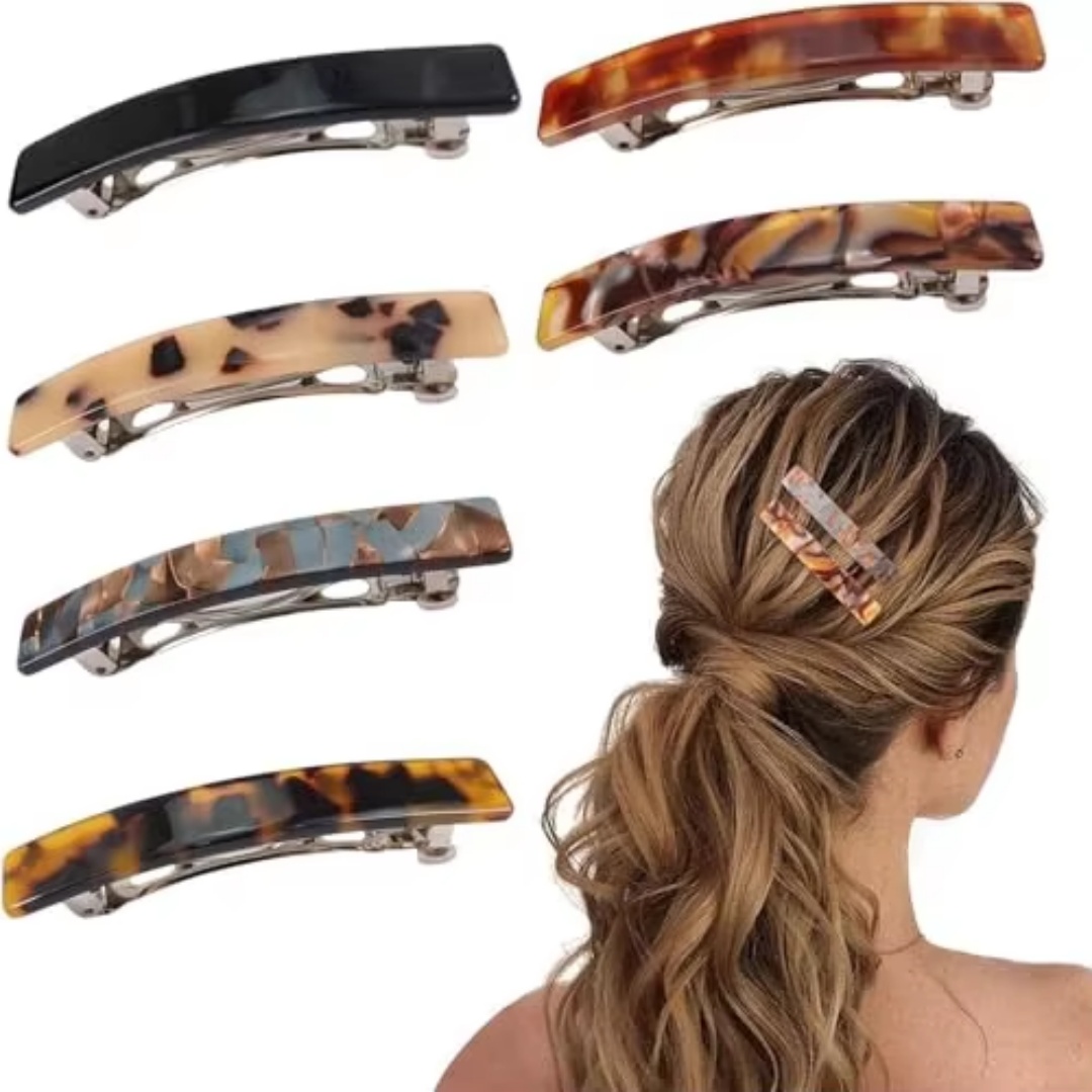 Nuovi fermagli per capelli semplici in acetato, eleganti accessori per capelli tartarugati per donne e ragazze