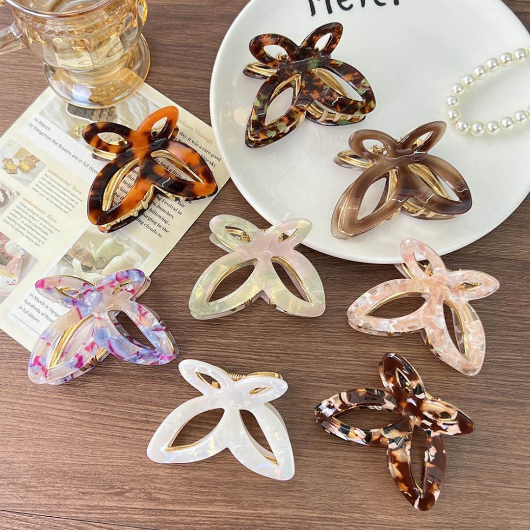 Nuovo logo personalizzato Mini moda 6,5 ​​cm lega di acetato farfalla ragazze fermagli per capelli matrimonio dolce per accessori per capelli da donna